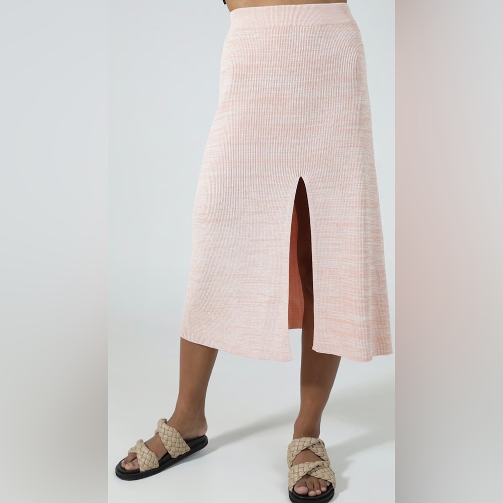 NWT Ena Pelly Sloan Knit Midi Skirt in Peach Melange, size 6 - Picture 2 of 10